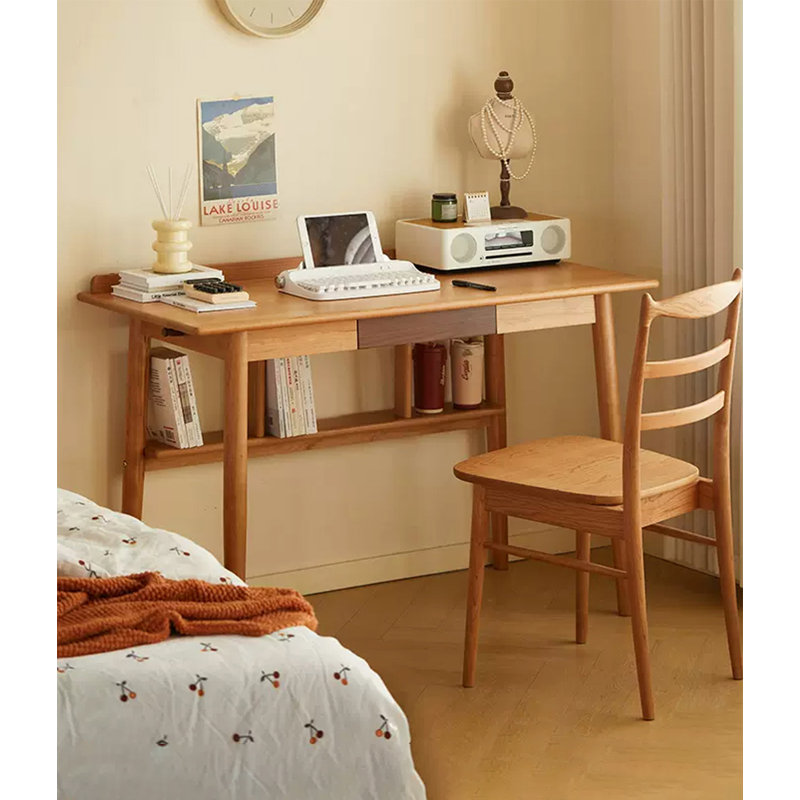 Bureau en bois massif Nordic Cherry, H 30,12 po x l 47,24 po x P 23,62 po