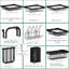 Séchoir à vaisselle à 3 niveaux réglable en acier inoxydable pour optimiser le rangement et l'organisation de la cuisine (34 po à 46 po)-114651267