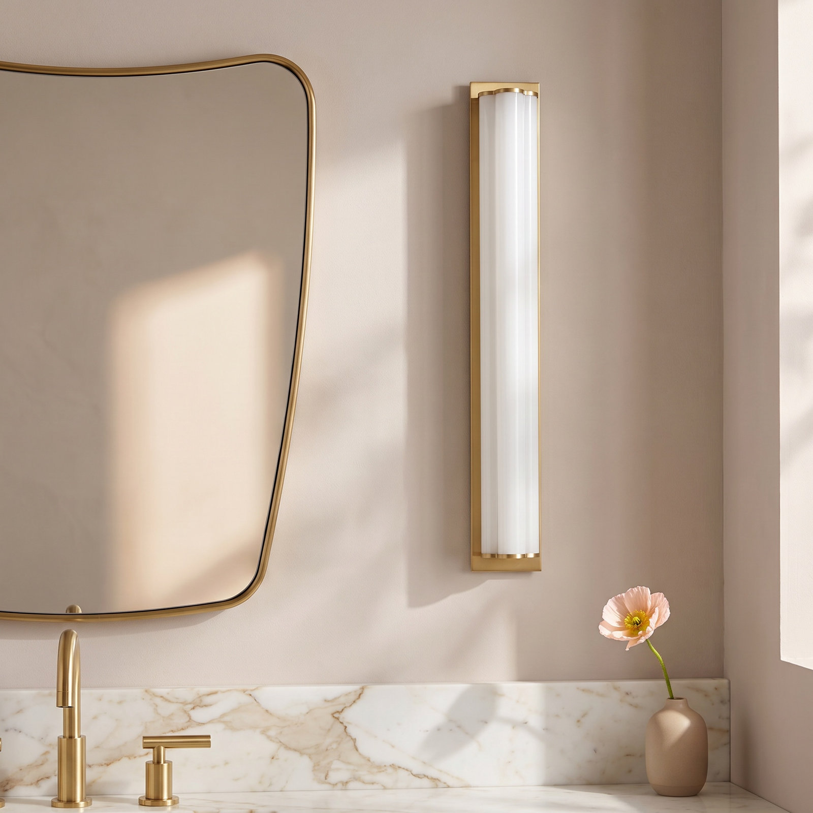 Freya Single Frosted Dimmable LED Vanity Light