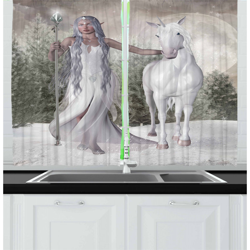 Ensemble de rideau de cuisine 2 pièces cheval