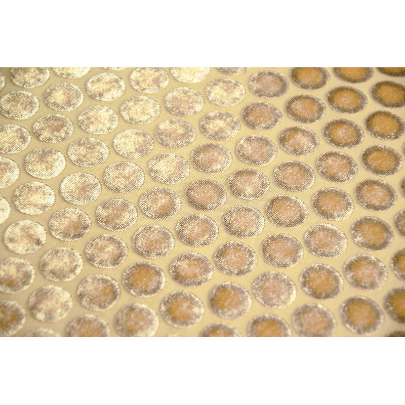 Dots Square Velvet Pillow Cover & Insert, 20"H x 20"W, Gold Beige