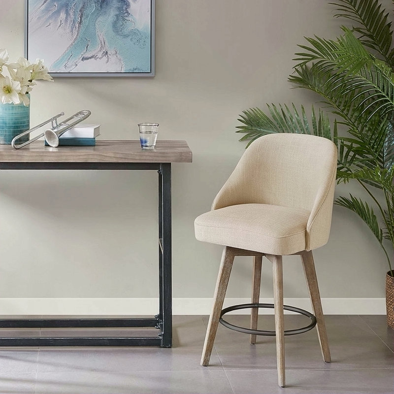 Tabouret de comptoir avec siège pivotant, Beige