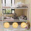 Lit superposé simple au-dessus d'un lit simple en métal pour enfants, structure robuste avec échelles et garde-corps, conception convertible, aucun sommier nécessaire-2135127423