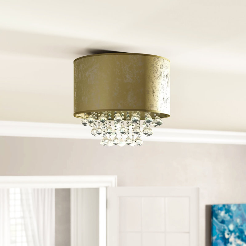 Abner Cotton / Cotton Blend Flush Mount, Gold
