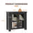Buffet Cabinet with Storage, Sideboard Credenza with Tempered Glass Doors-77054540