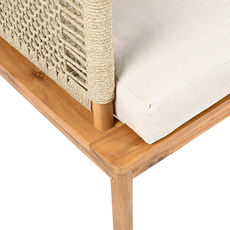 Ensemble de canapé d'extérieur en bois d'acacia et corde