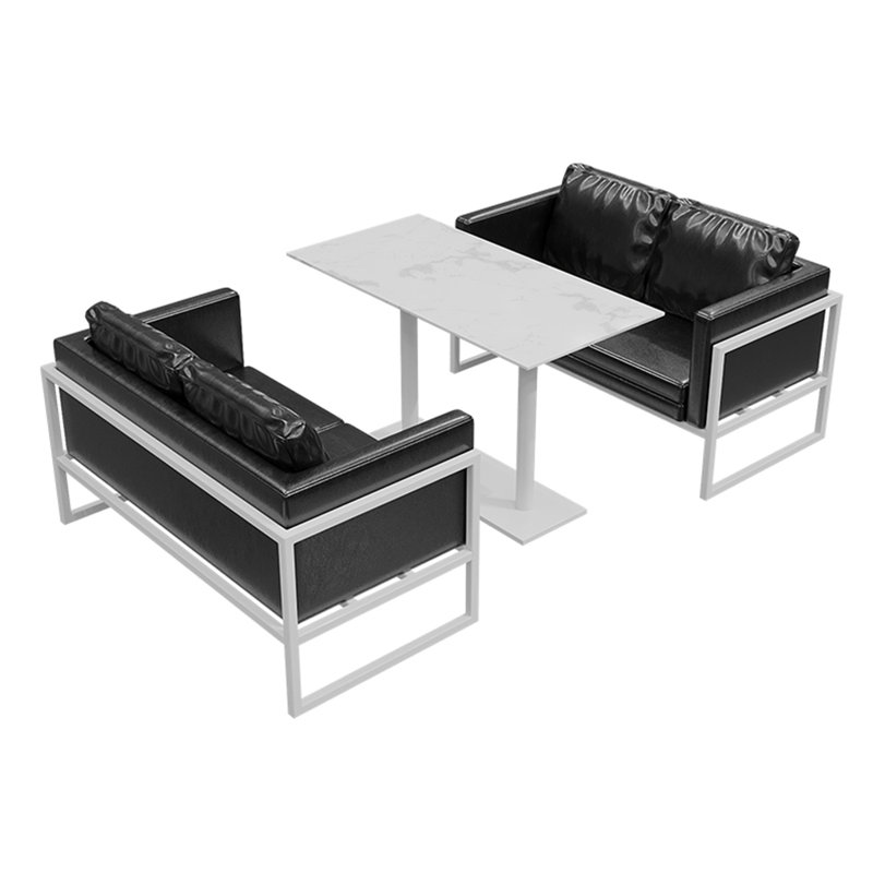 Ensemble de table et chaises de style industriel L 23,7 x l 47,3, Blanc / noir, Blanc