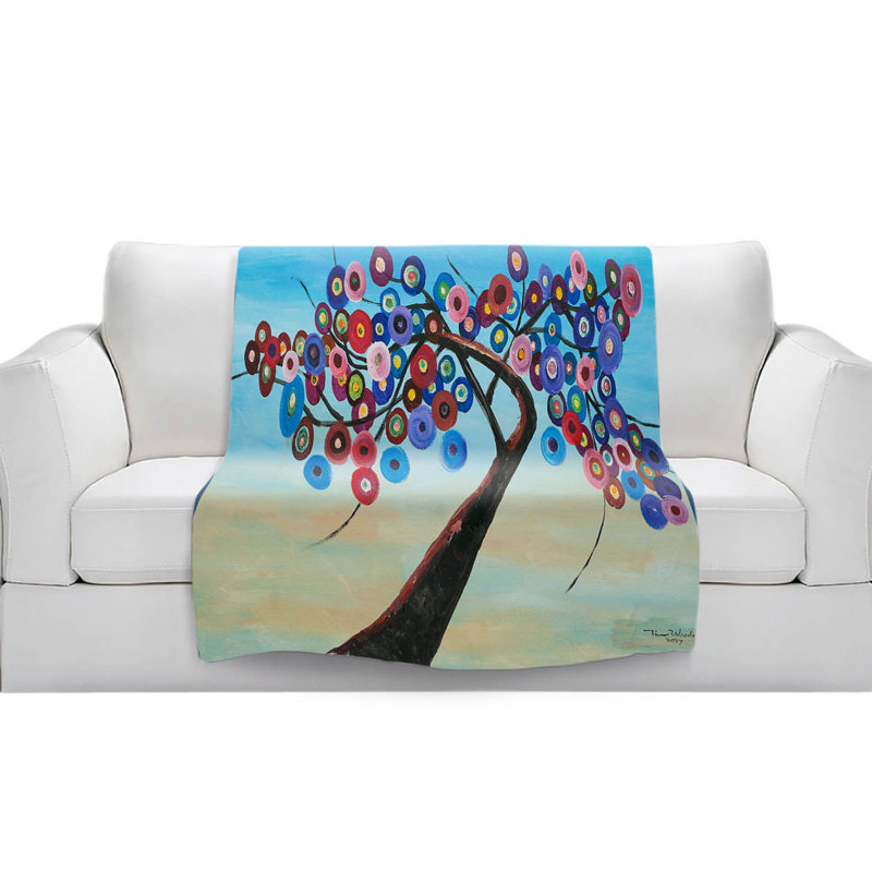 Couverture sherpa doux de l’arbre de couleurs xvii, l 51 po x L 60 po