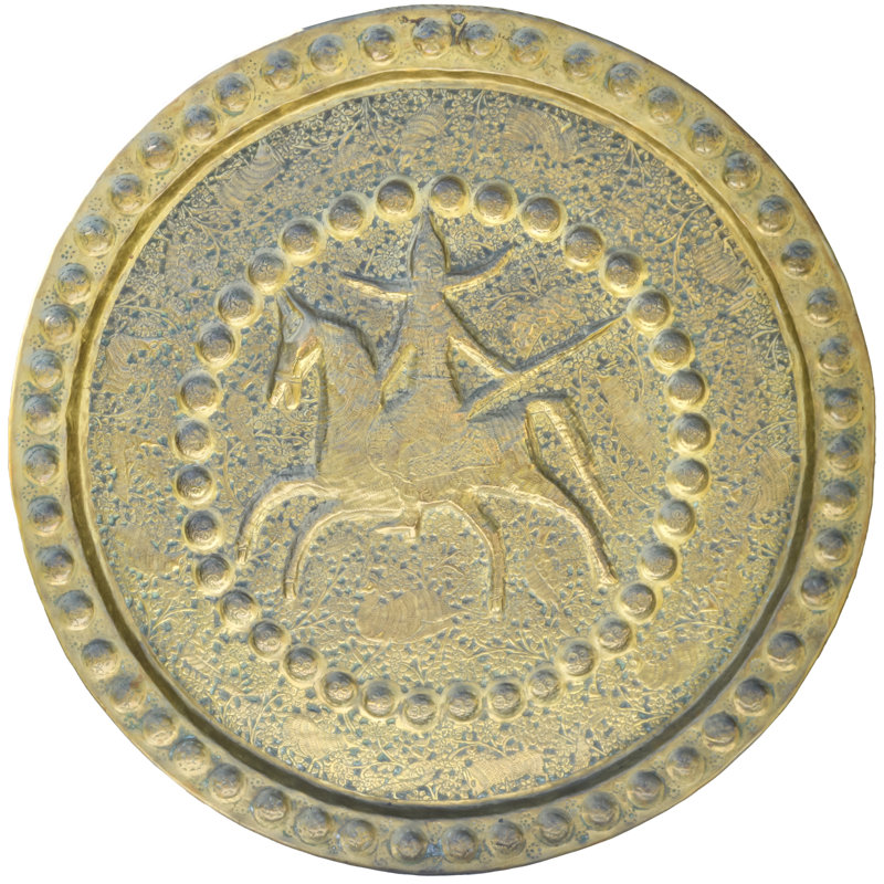 Early 20th Century Hand-engraved Spanish-colonial Brass Tray