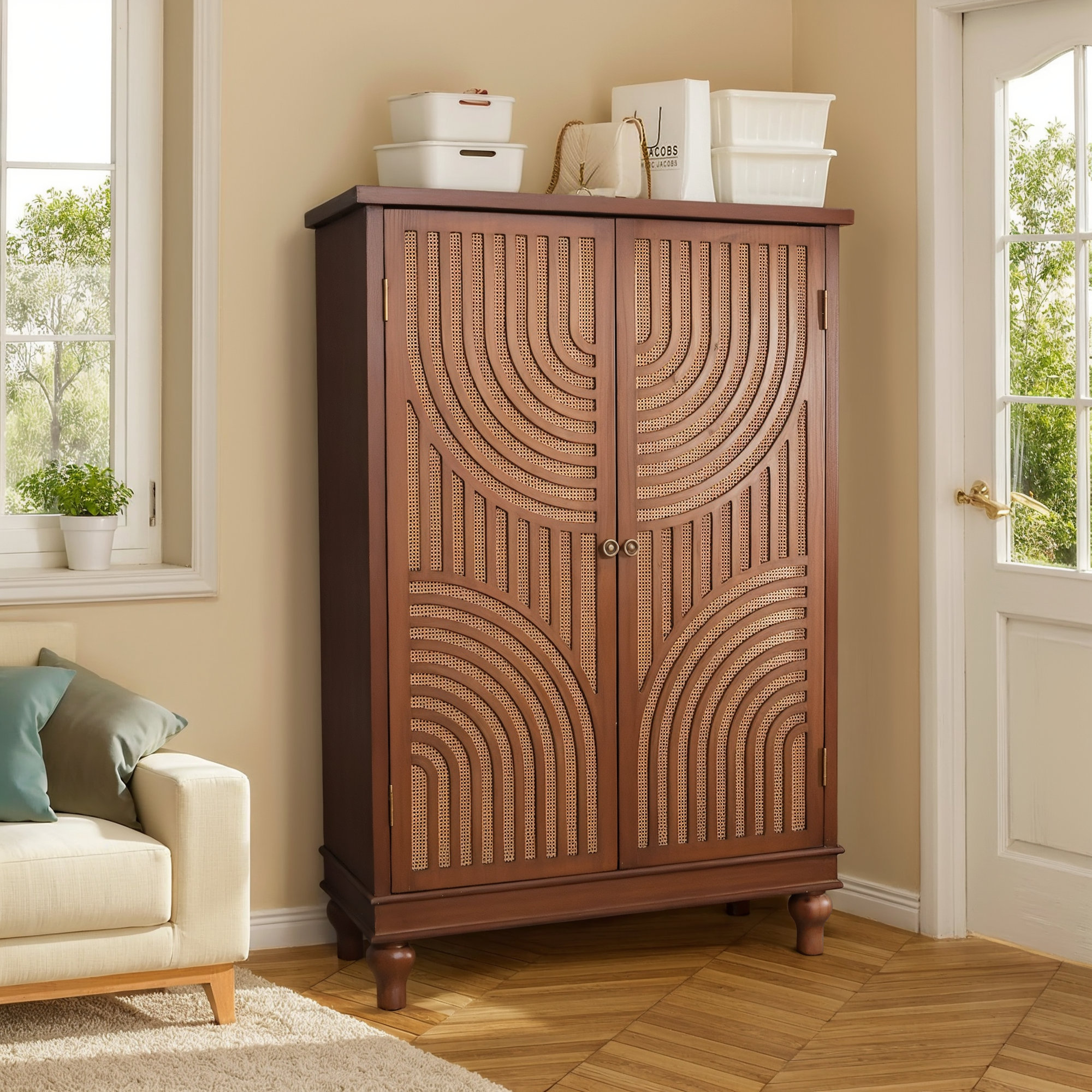 Bay Isle Home™ 2-door Wood Carved Accent Cabinet & Reviews | Wayfair