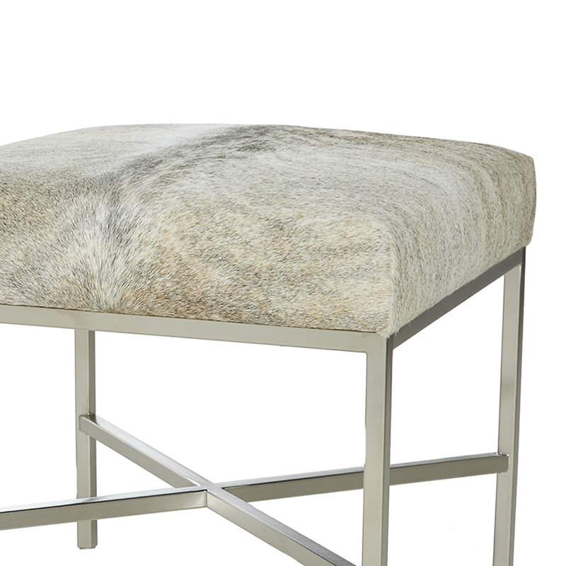 Upholstered Cowhide Stool