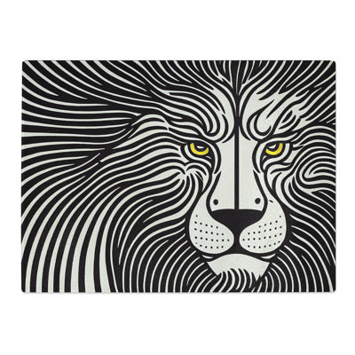 Celebrated Abstract Lion  Glass Chopping Board