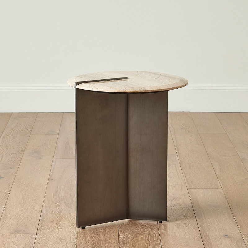 Stone End Table, 22" H x 18" W x 18" D