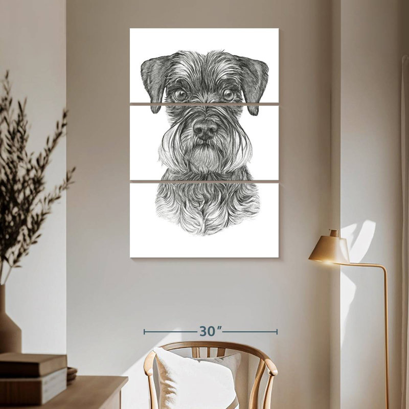 Brampt Schnauzer, 65" H x 42" W