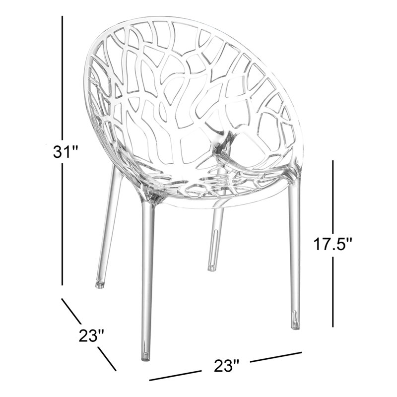 Chaise empilable pour ensemble à diner de patio Metrocles, Transparent