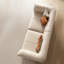 Ensemble de salon en cuir véritable blanc crème 3 pièces