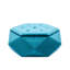 Rangement en velours bleu diamant Polygon, assise et repose-pieds confortables, 34 pouces de long, 30,5 de large, 13,5 de haut, idéal pour le rangement multifonctionnel de décoration intérieure, L 34 po x l 30,5 po H 13,5 po, dortoir approprié-595396006