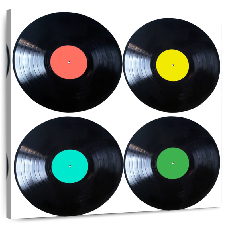 Colorful Vinyl Discs, 24" H x 24" W