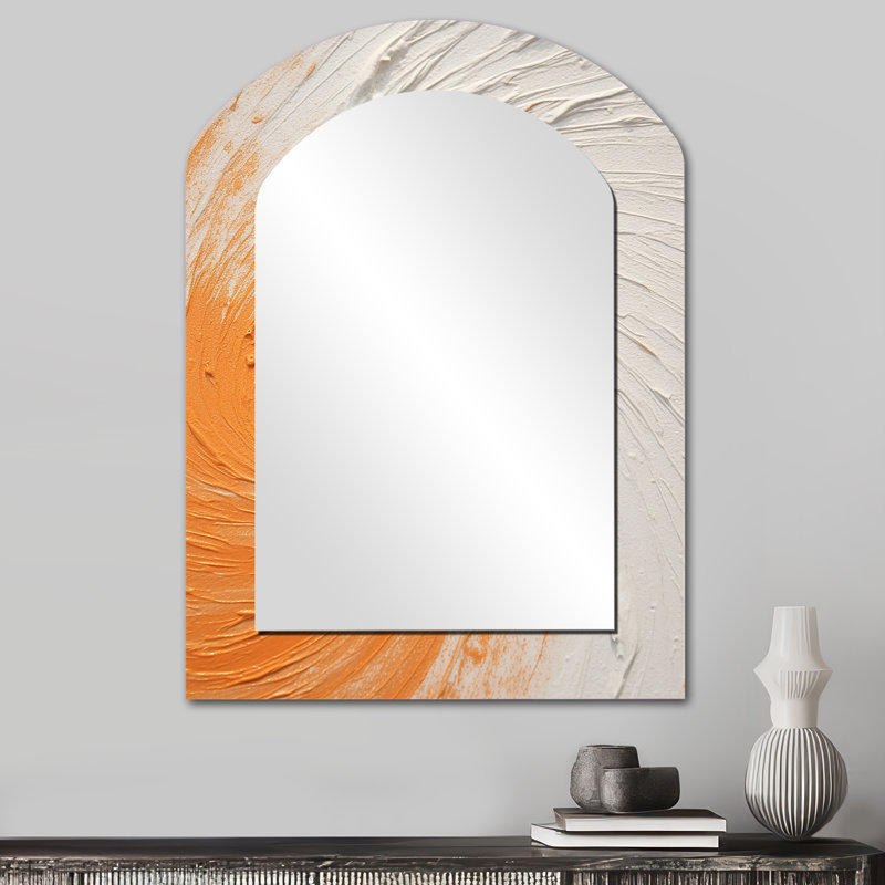 Miroir mural orange et blanc, 34 po x 25 po