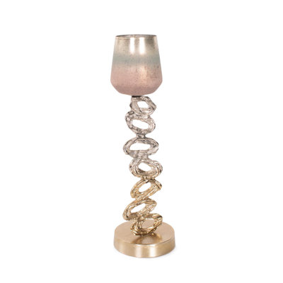 Teresina Gold Ombre Candleholder- Short