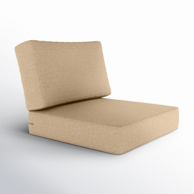 Lani Sunbrella® 28.5" Outdoor Lounge Chair Seat/Back Cushion, Antique Beige Sunbrella® Canvas