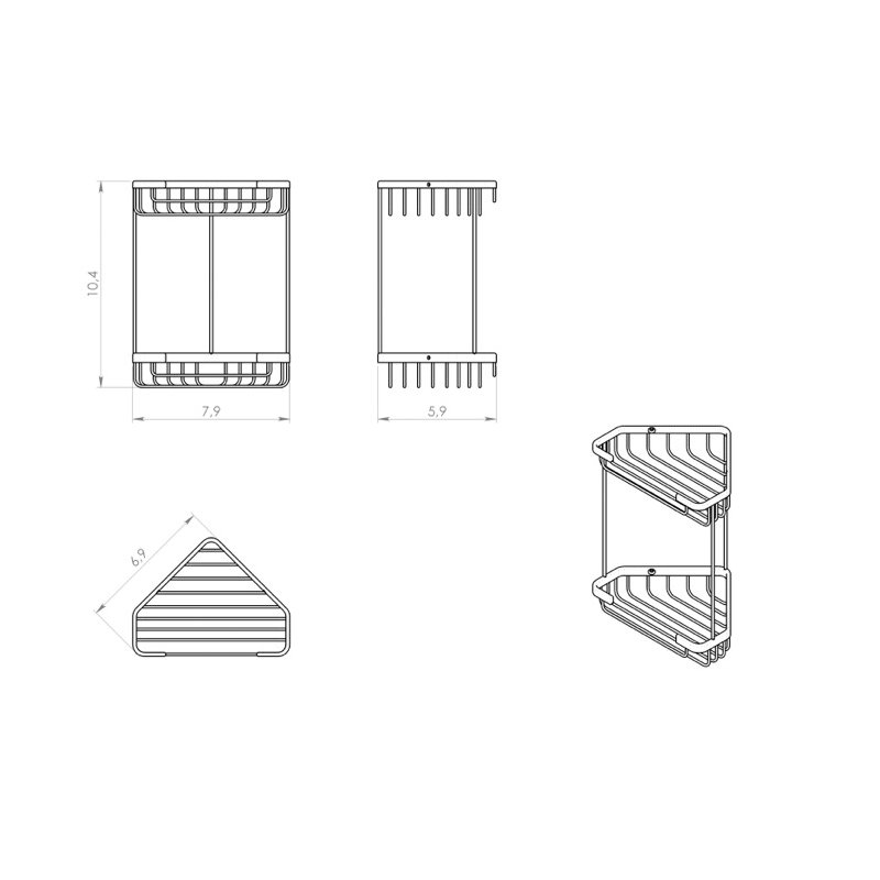 Serviteur de douche Tubeeuse, H 10,63 po x l 7,87 po x p 5,91 po