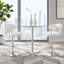 Ensemble de table de bar moderne 3 pièces avec 2 tabourets pivotants, table haute en verre trempé et tabourets de bar ajustables en similicuir, ensemble de mobilier de bistro pour cuisine et salon.