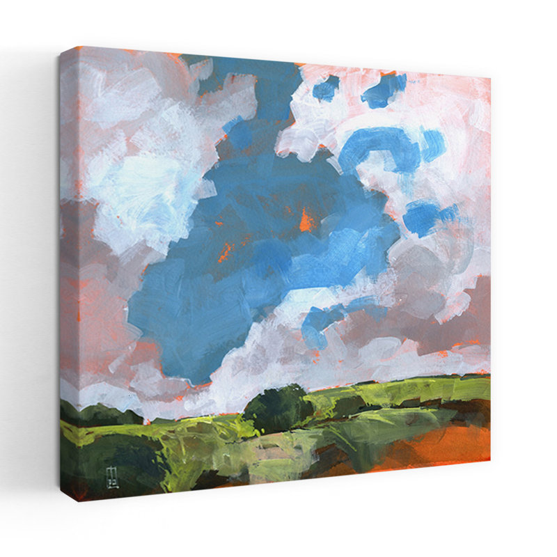 Automne aube, paysage abstrait contemporain, art naturel, H 18 po x l 18 po