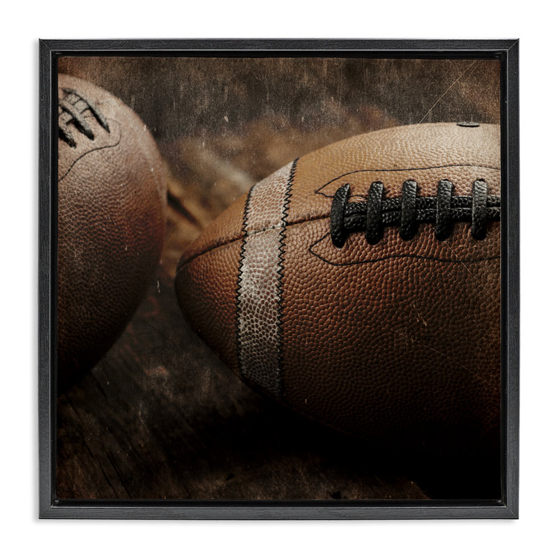 Cadre flottant Be The Ball Football, design par Kim Allen, H 18 po x l 18 po, Cadre flottant noir de jais