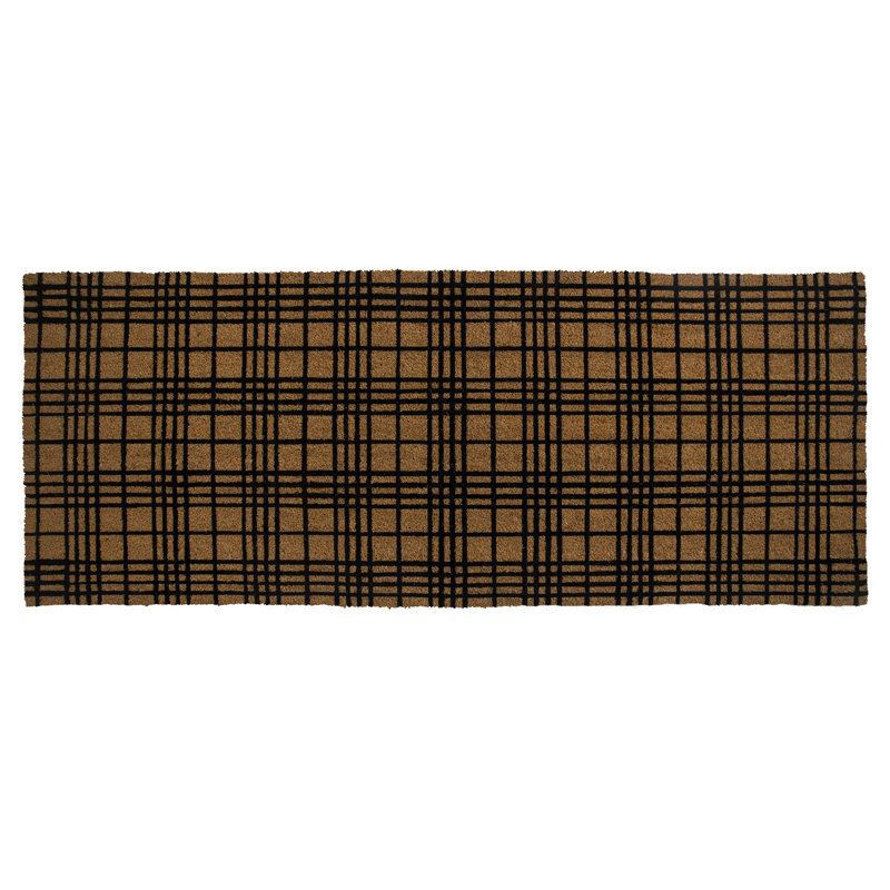 Fine Plaid Coir Doormat, 24" W x 60" L