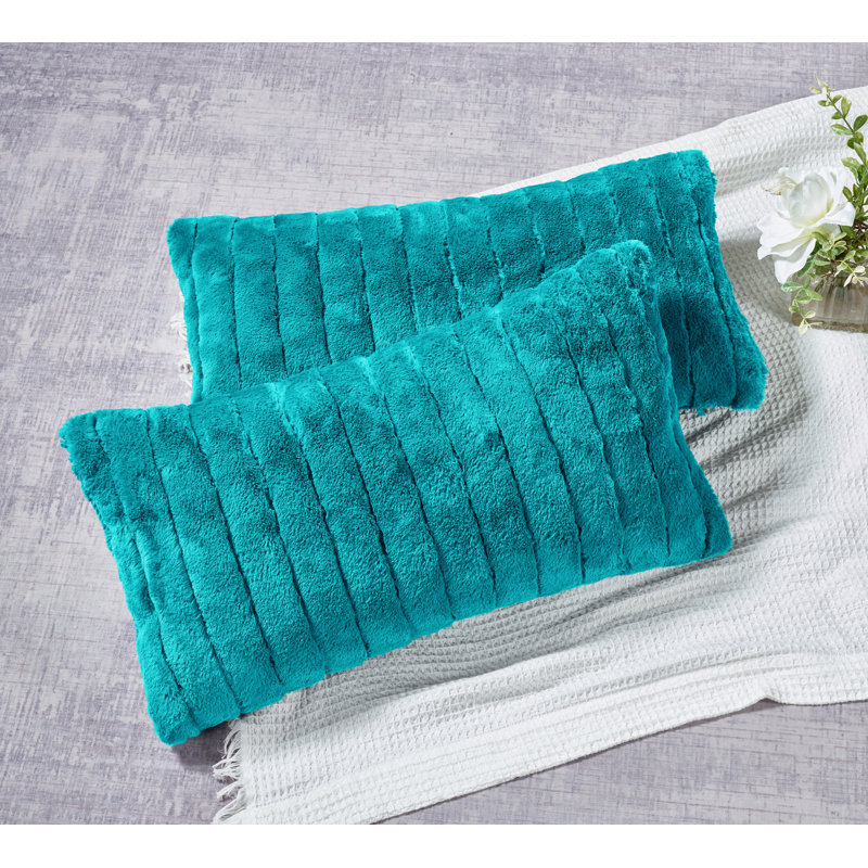 Super Mink Polyester Zip Pillow Cover, Tile Blue