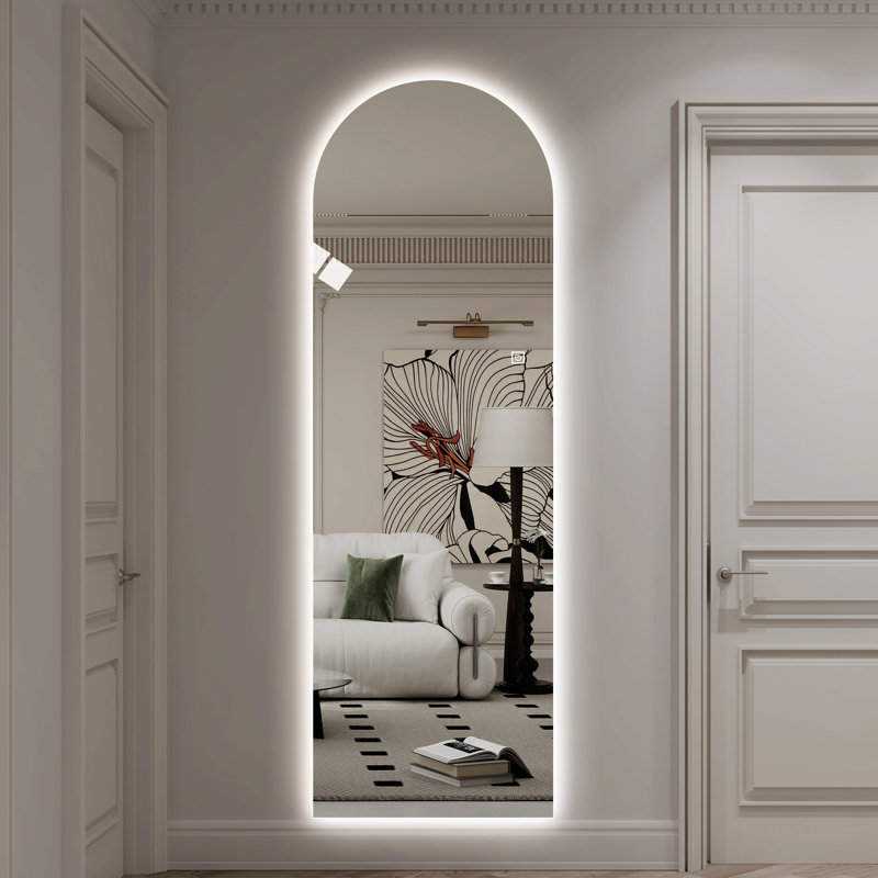 65" X 21" Shatterproof Led Wall Mirror With Smooth Dimming, Symmetrical Design, Ideal For Entryways Full Length Lighting, Stepless Brightness, Contemporary Spaces