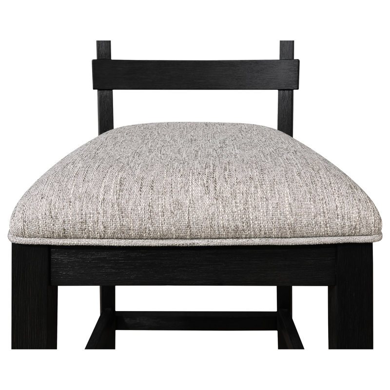 Chaise moderne à hauteur de comptoir, 2 pièces, noir / gris, dossier, chaises de salle à manger en bois contemporaines, revêtement de siège