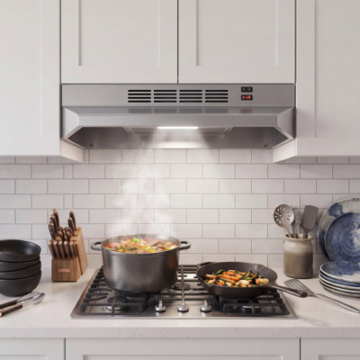 30 Inch Under Cabinet Range Hood, Ducted/Ductless Kitchen Vent Hood with LED Light and Washable Aluminum Filter