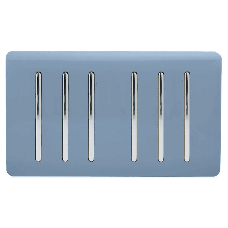 Trendi Switch Gang 1 or 2 Way Light Switch, Sky