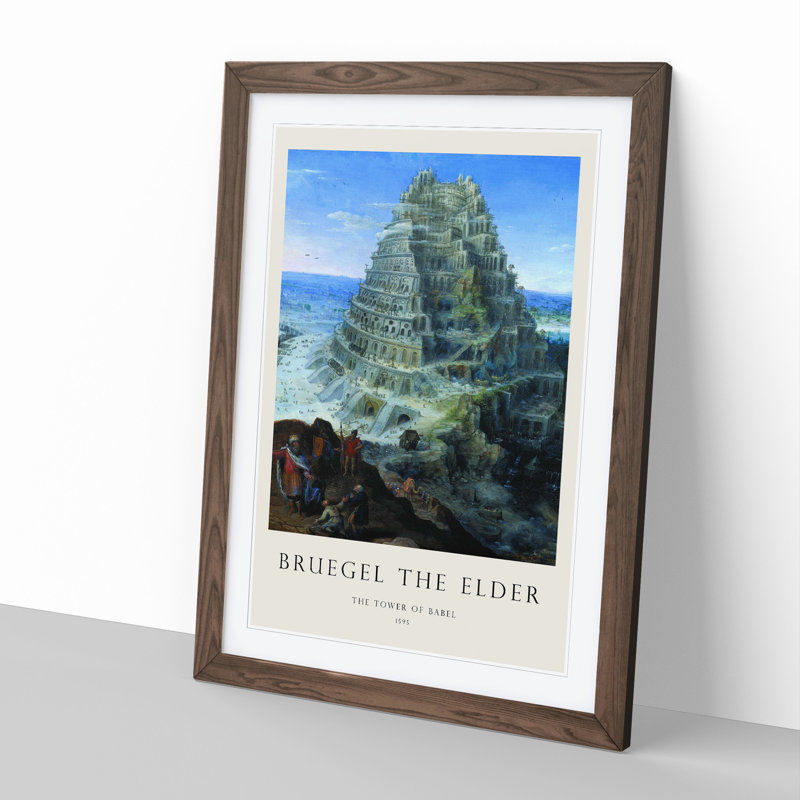 Babel by Pieter Bruegel the Elder - Picture Frame Graphic Art, Walnut Framed, 48cm H x 36cm W x 2cm D