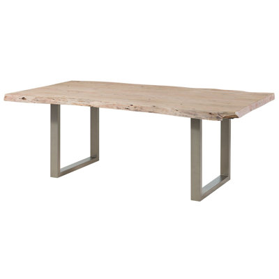 Freeform Acacia Solid Wood Top Metal Base Dining Table