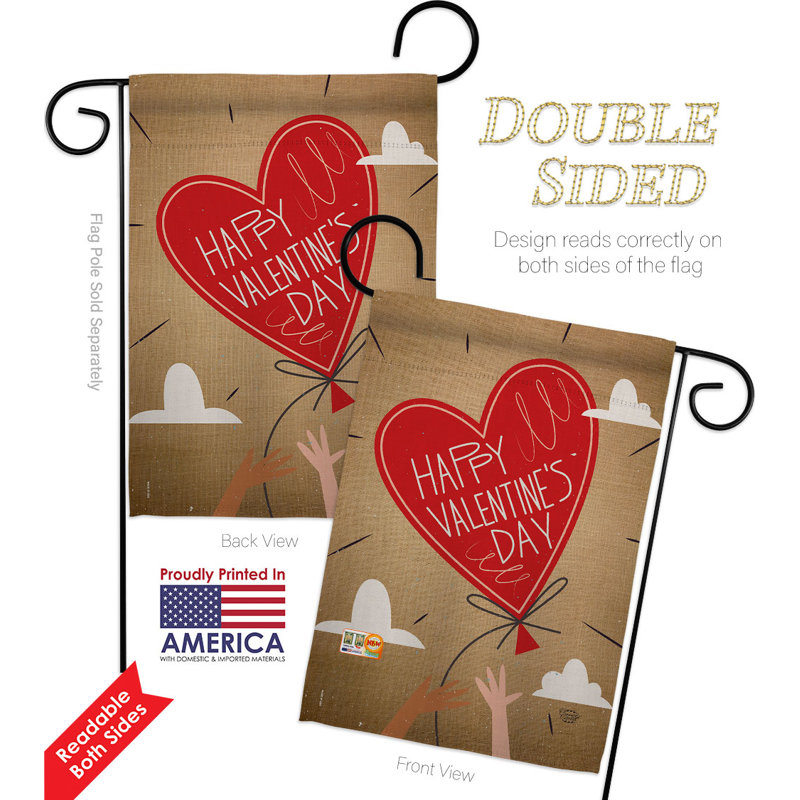 Ensemble de drapeaux en polyester 18 po x 13 po Valentines