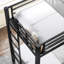 Twin XL Over Twin XL L-Shaped Metal Bunk Bed With Full Loft Bed, Desk And Wardrobe