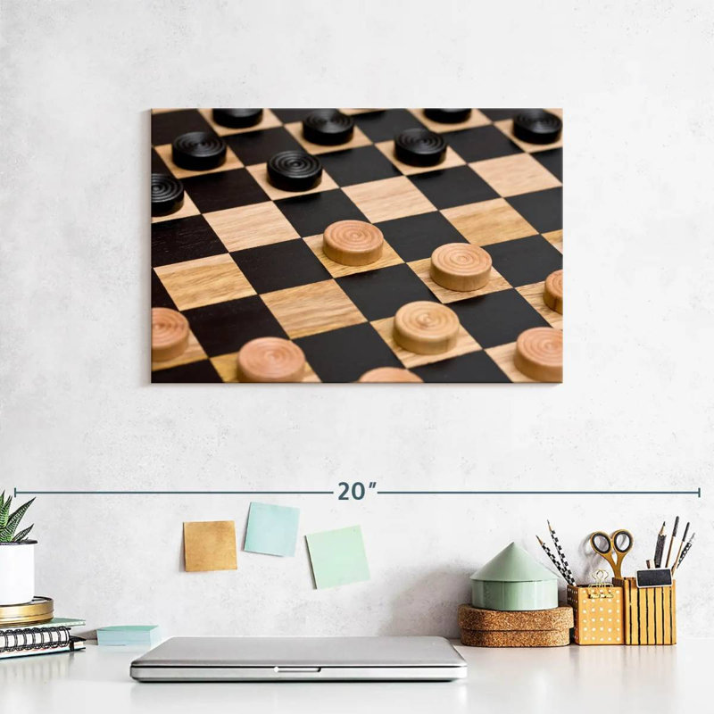 Senne Checkers Game, 8" H x 12" W