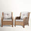 Chaises longues d'extérieur en rotin avec coussins Deb Wicker-401519778-377751454