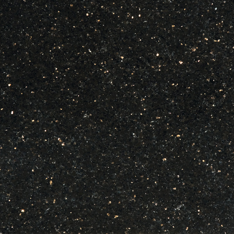 12" x 12" Polished Granite Tile Trim in Galaxy Black