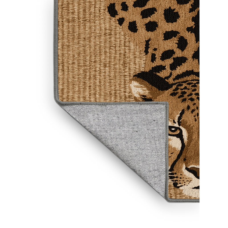  Tapis lavable guépard, Carré 5 pi
