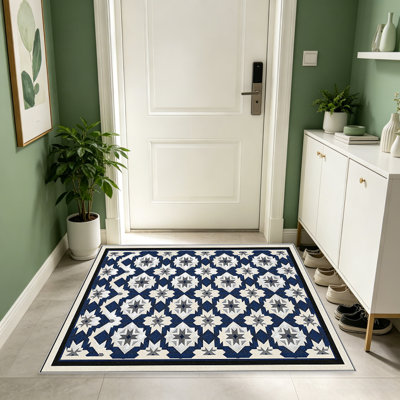 Tapis bleu marine Star pour salon, doux et confortable, convient à toutes les saisons, facile à entretenir, tapis de sol intérieur lavable à la machine, sous la table de ferme convenant à la chambre à coucher, à la salle à manger, au bureau, au patio, au balcon, à la maison
