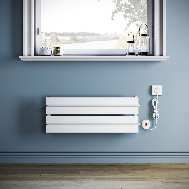 5.8cm, Smart WiFi-Enabled Electric Radiator Flat Panel with Intelligent Heating Control, White, 80" H x 30" W x 5.80" D
