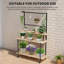 Support pour plante robuste à 3 niveaux avec roulettes - tringle suspendue et tablette à panneau pour une utilisation intérieure / extérieure, support à fleurs multicouches pour la maison, le bureau, le jardin, le patio