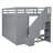Soft Gray Solid Wood MDF Full Size Loft Bed Frame, Contemporary Space-Saving Solution for Bedrooms