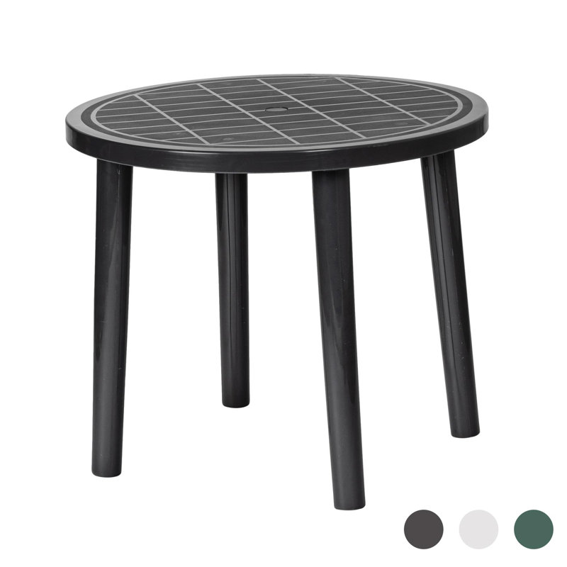 Round Outdoor Dining Table , 90cm cm W 140cm cm D, Grey