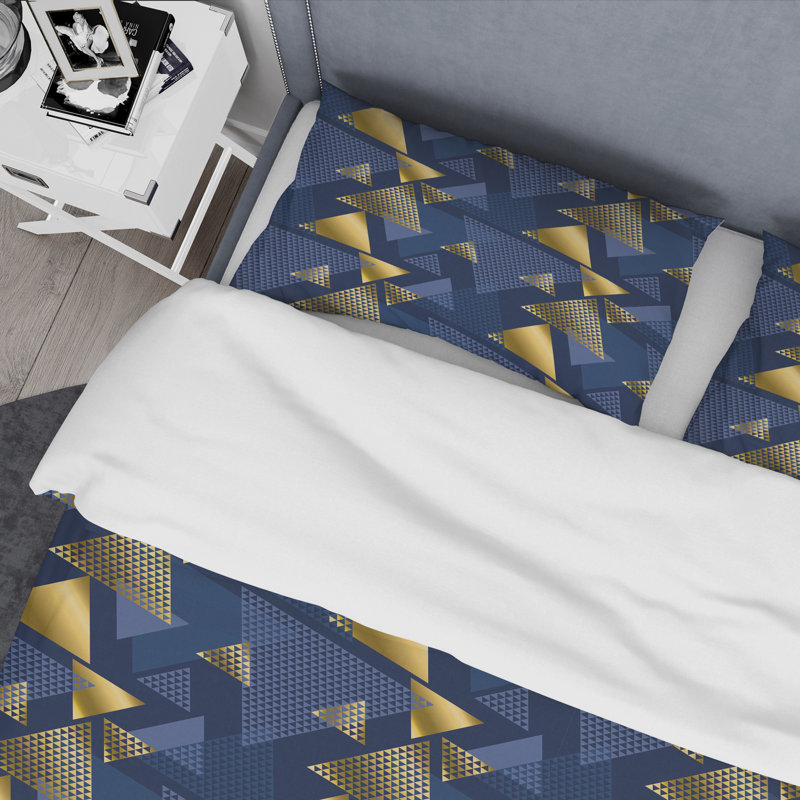 Ensemble de housse de couette de luxe mid-century à l’onde rétro, Twin Duvet Cover + 2 Shams