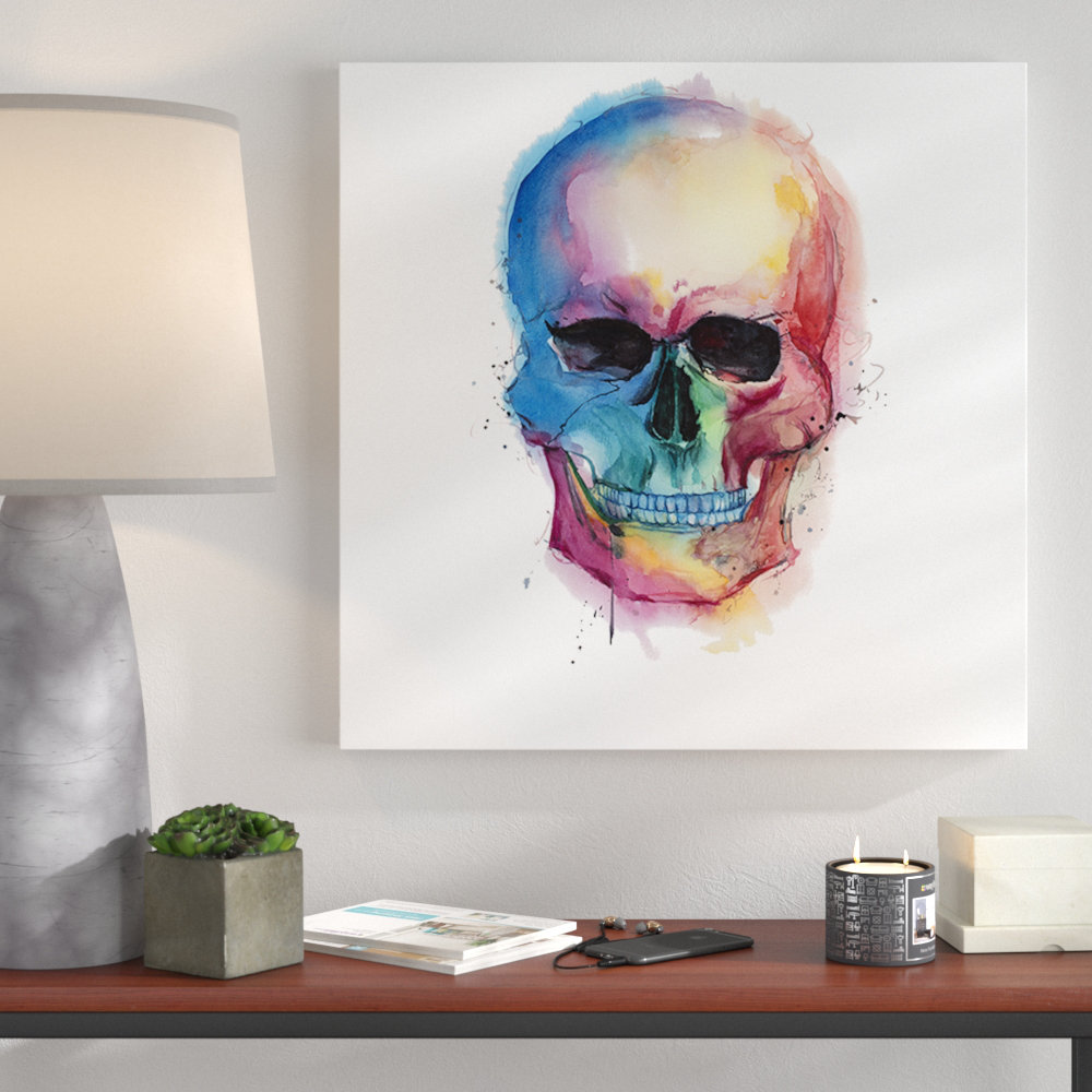 Wrought Studio 'Skull' Oil Painting Print on Wrapped Canvas Wayfair